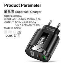 Load image into Gallery viewer, GaN USB C Charger Quick Charge Universal QC3.0 PD USB-C Type C Fast Charging For iPhone 13 Pro Max Macbook Adapter