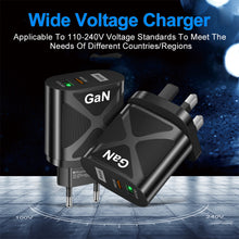 Load image into Gallery viewer, GaN Fast Charge Adapter For MacBook QC 3.0 PD3.0 USB Type C PD Quick Charger For iPhone 13 11 iPad Huawei Xiaomi Samsung