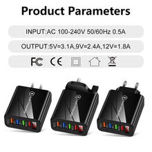 Load image into Gallery viewer, USB Charger 3.1A LED Display Wall Charger USB Fast Charging For IPhone Samsung S10 Plus Xiaomi Huawei Mobile Phone