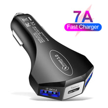 Load image into Gallery viewer, 3 Port Car Charger QC3.0 3.5A Fast Charger Cellphone Car Adapter forSamsung foriphone forHuawei forSONY forLG Universal