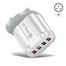Load image into Gallery viewer, 3.1A 4usb Multi-Port Charger EU/US/UK Plug Mobile Phone Fast Charger Suitable For iPhone 13 12 11 X Pro Max Huawei P40 Xiaomi