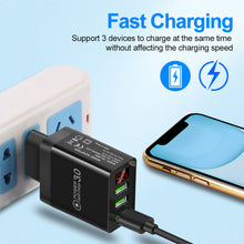 Load image into Gallery viewer, Quick Charge 3.0 3USB Digital Display Charger for IPhone Xiaomi Samsung Huawei 5V 3A Fast Charging Phone Charger