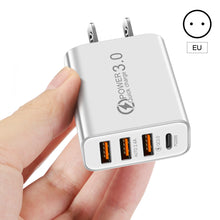 Load image into Gallery viewer, 3USB+PD QC3.0 Fast Charger 20W Type-C 3 USB Interface 5V/3.5A 9V/2A 12V/1.5A Support For Huawei SCP FCP Bi-protocol Quick Charge