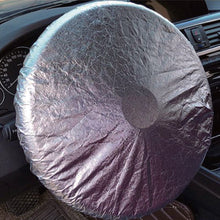 Load image into Gallery viewer, Auto Car Steering Wheel Sunshade Side Silver Coated Cloth Steering Wheel Cover Window Shade Sunscreen Insulation Side Sun Shade