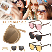 Load image into Gallery viewer, Polarized Foldable Sunglasses Folding Glasses With Case Men Women Mirrored Sun Glasses Folded Super Ultra Light Sunglasses