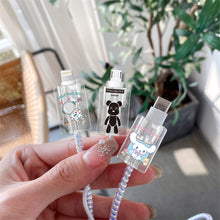 Load image into Gallery viewer, 1PCS USB Cable Protector Data Line Cord Protective Case Transparent Cartoon Soft TPU Cover For iPhone Android Charging