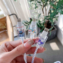 Load image into Gallery viewer, 1PCS USB Cable Protector Data Line Cord Protective Case Transparent Cartoon Soft TPU Cover For iPhone Android Charging