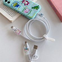 Load image into Gallery viewer, 1PCS USB Cable Protector Data Line Cord Protective Case Transparent Cartoon Soft TPU Cover For iPhone Android Charging