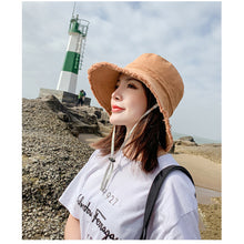 Load image into Gallery viewer, Women Fisherman Hat Outdoor Sun Protection Sun Hat Solid Color Raw Edge Fisherman Hat Fashion Simple Hat
