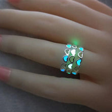 Load image into Gallery viewer, Fashion Luminous Love Adjustable Ring Creative Personality Luminous Ring Open Ring Women Jewelry Accessories
