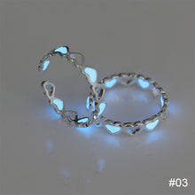 Load image into Gallery viewer, Fashion Luminous Love Adjustable Ring Creative Personality Luminous Ring Open Ring Women Jewelry Accessories