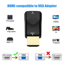 Load image into Gallery viewer, Mini HDMI-compatible To VGA Adapter HD 1080P VGA Output PC Converter Connector Audio Video For XiaoMi Huawei Laptop Game Gadgets