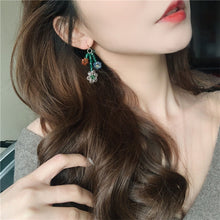 Load image into Gallery viewer, Exaggerated Personality Rice Beads Flower Earrings Fashion Crystal Braided Flower Color Earrings Beaded Cute Women Jewelry