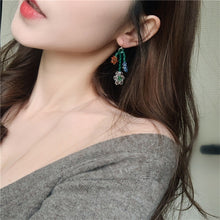 Load image into Gallery viewer, Exaggerated Personality Rice Beads Flower Earrings Fashion Crystal Braided Flower Color Earrings Beaded Cute Women Jewelry