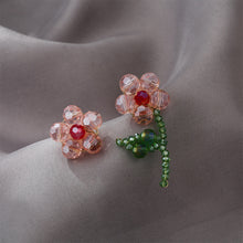 Load image into Gallery viewer, Fashion Personality Rice Beads Flower Earrings Crystal Braided Flower Color Earrings Beaded Cute Fresh Creative Women Jewelry
