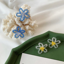 Load image into Gallery viewer, Fashion Personality Rice Beads Flower Earrings Summer Imitation Crystal Knitted Color Earrings Beaded Cute Creative Women Jewelry