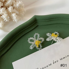 Load image into Gallery viewer, Fashion Personality Rice Beads Flower Earrings Summer Imitation Crystal Knitted Color Earrings Beaded Cute Creative Women Jewelry