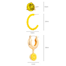 Load image into Gallery viewer, 3pcs/set Creative Rice Beads Soft Clay Earrings Fruit Strawberry Rice Beads Imitation Zircon Rhinestones Ear Stud Women Jewelry