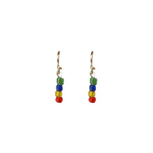 Load image into Gallery viewer, Retro Crystal Beaded Red Yellow Blue Long Earrings Women's Ear Stud Earrings Creative Fashion Rice Beads Jewelry Accessories