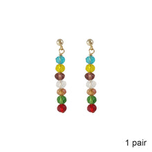 Load image into Gallery viewer, Fashion Tassel Stained Glass Crystal Ear Stud Retro Summer Rice Beads Fashion Earrings Women's Female Earrings Jewelry