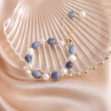 Load image into Gallery viewer, Bracelet Women's Freshwater Imitation Pearl Slide Adjustable Bracelet Imitation Sapphire Beaded Bracelet Girl Jewelry Gift