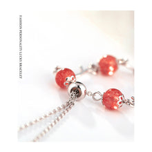 Load image into Gallery viewer, Fashion Beaded Branch Strawberry Crystal Bracelet Adjustable Retro Bracelet Pink Crystal Women Elegant Jewelry Gift Accessories
