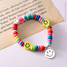 Load image into Gallery viewer, Rainbow Smiley Bracelet Rice Beads Handmade Fashion Elastic Rope Bead Bracelet Creative Women Jewelry Accessories