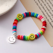 Load image into Gallery viewer, Rainbow Smiley Bracelet Rice Beads Handmade Fashion Elastic Rope Bead Bracelet Creative Women Jewelry Accessories