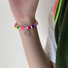 Load image into Gallery viewer, Rainbow Smiley Bracelet Rice Beads Handmade Fashion Elastic Rope Bead Bracelet Creative Women Jewelry Accessories