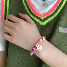 Load image into Gallery viewer, Rainbow Smiley Bracelet Rice Beads Handmade Fashion Elastic Rope Bead Bracelet Creative Women Jewelry Accessories