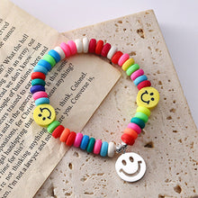 Load image into Gallery viewer, Rainbow Smiley Bracelet Rice Beads Handmade Fashion Elastic Rope Bead Bracelet Creative Women Jewelry Accessories