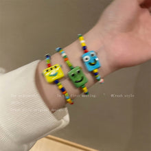 Load image into Gallery viewer, Cute Cartoon Little Monster Colorful Beaded Ceramic Bracelet Creative Rice Beads Elastic Wristband Women Bracelet Jewelry