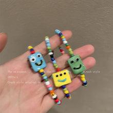 Load image into Gallery viewer, Cute Cartoon Little Monster Colorful Beaded Ceramic Bracelet Creative Rice Beads Elastic Wristband Women Bracelet Jewelry