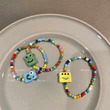 Load image into Gallery viewer, Cute Cartoon Little Monster Colorful Beaded Ceramic Bracelet Creative Rice Beads Elastic Wristband Women Bracelet Jewelry