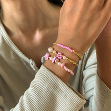 Load image into Gallery viewer, 3pcs/set Simple Rice Beads Gravel Bracelet Women's Bohemian Style Summer Small Daisy Imitation Pearl Bracelet Girl Jewelry