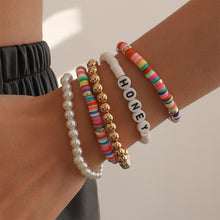 Load image into Gallery viewer, 5pcs/set Hand Braided Beaded Colorful Resin Bracelet Boho Bracelet Rice Beads Women Girls Wristband Jewelry Accessories