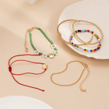 Load image into Gallery viewer, 6pcs/set Pastoral Beaded Contrasting Color Rice Beads Jewelry Creative Smiley Daisy Multilayer Bracelet Women Jewelry Gifts
