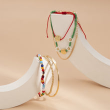 Load image into Gallery viewer, 6pcs/set Pastoral Beaded Contrasting Color Rice Beads Jewelry Creative Smiley Daisy Multilayer Bracelet Women Jewelry Gifts