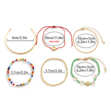 Load image into Gallery viewer, 6pcs/set Pastoral Beaded Contrasting Color Rice Beads Jewelry Creative Smiley Daisy Multilayer Bracelet Women Jewelry Gifts