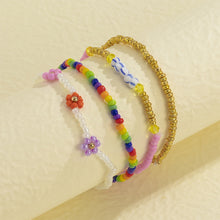 Load image into Gallery viewer, 4pcs/set Boho Colorful Daisy Flower Rice Bead Bracelet Simple Beaded Wristband Charm Set Summer Women Jewelry Accessories