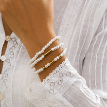 Load image into Gallery viewer, 4pcs/set Personality Temperament Imitation Pearl Set Bracelet Women's Simple Elastic Beaded Stacking Bracelets Female Jewelry