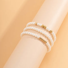 Load image into Gallery viewer, 4pcs/set Personality Temperament Imitation Pearl Set Bracelet Women's Simple Elastic Beaded Stacking Bracelets Female Jewelry