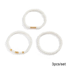 Load image into Gallery viewer, 4pcs/set Personality Temperament Imitation Pearl Set Bracelet Women's Simple Elastic Beaded Stacking Bracelets Female Jewelry