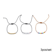 Load image into Gallery viewer, 3pcs/set Personality Letter Heart Set Bracelet Female Adjustable Rice Beads Bohemia Summer Jewelry Beaded Bracelet Wristband