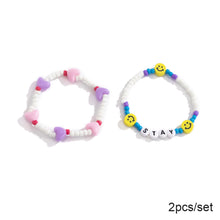 Load image into Gallery viewer, 2pcs/set Heart Shaped Rice Bead Bracelet Set Simple Sweet Smiley Beaded Bracelet Jewelry Women Summer Fresh Jewelry Accessories