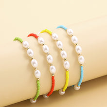 Load image into Gallery viewer, Simple Imitation Pearl Rice Bead Bracelet Summer Women Female Braided Bracelet Set Wristband Jewelry Accessories