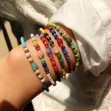 Load image into Gallery viewer, Fashion Boho Bead Bracelet Women's Ethnic Color Stacked Glass Bead Stretch Bracelet Female Beaded Wristband Jewelry