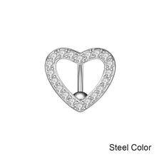Load image into Gallery viewer, Fashion Belly Button Ring Creative Heart Shape Belly Button Nail Full Inlaid Stone Jewelry Rhinestones Women Sexy Body Nails