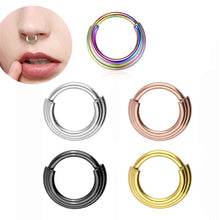 Load image into Gallery viewer, Surgical Steel Segment Nose Ring Septum Round Cartilage Earrings Body Piercing Jewelry for Women Men Body Piercing Jewelry