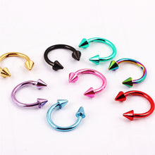 Load image into Gallery viewer, Cone C-shaped Circular Septum Nose Ring Surgical Steel Nipple Hoops Nose Septum Ear Bone Nose Nail Piercing Body Jewelry